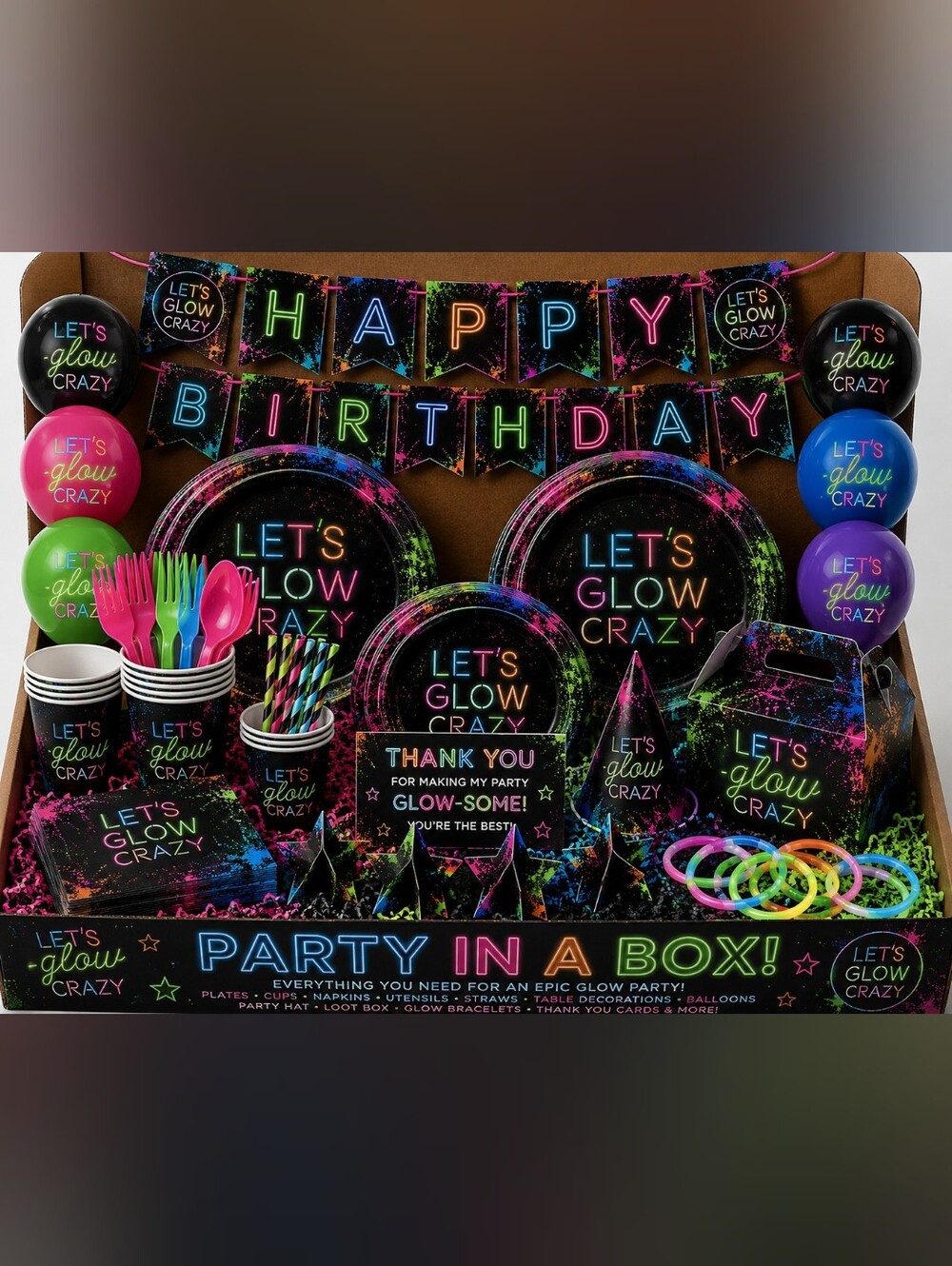 Let's Glow Crazy Party In A Box!